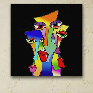 «Abstract Pop Art» di Andrea Dellatorre, stampa su tela in un soggiorno