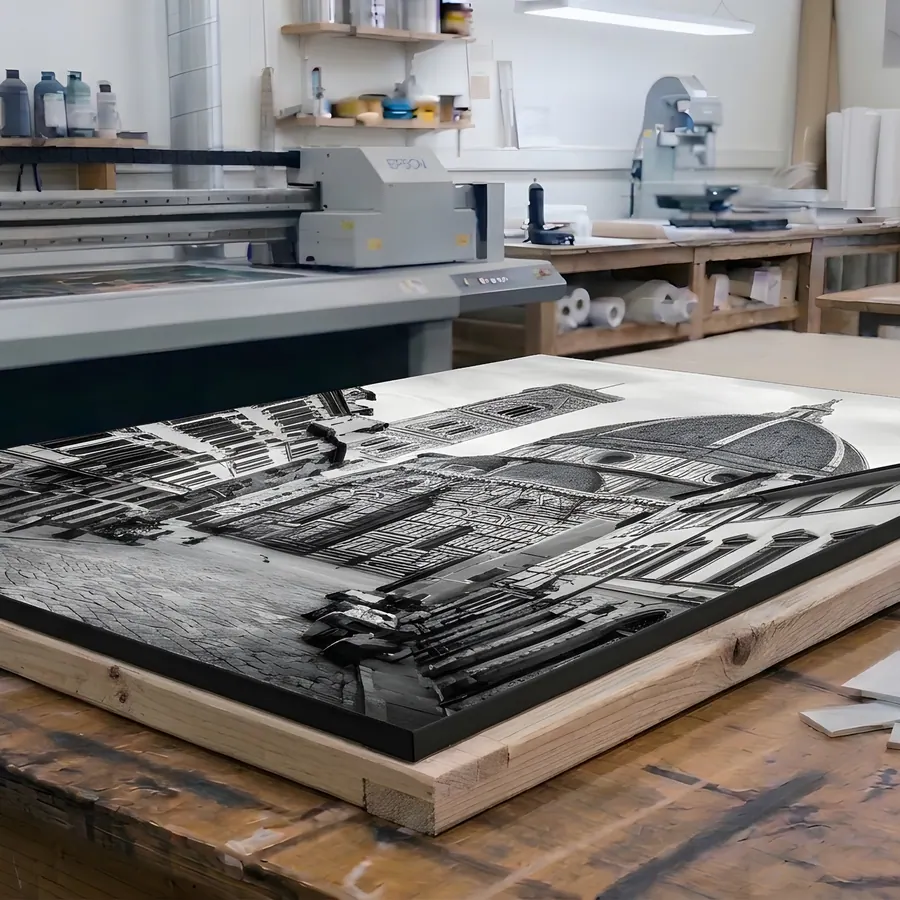 Opera stampata su tela canvas in laboratorio