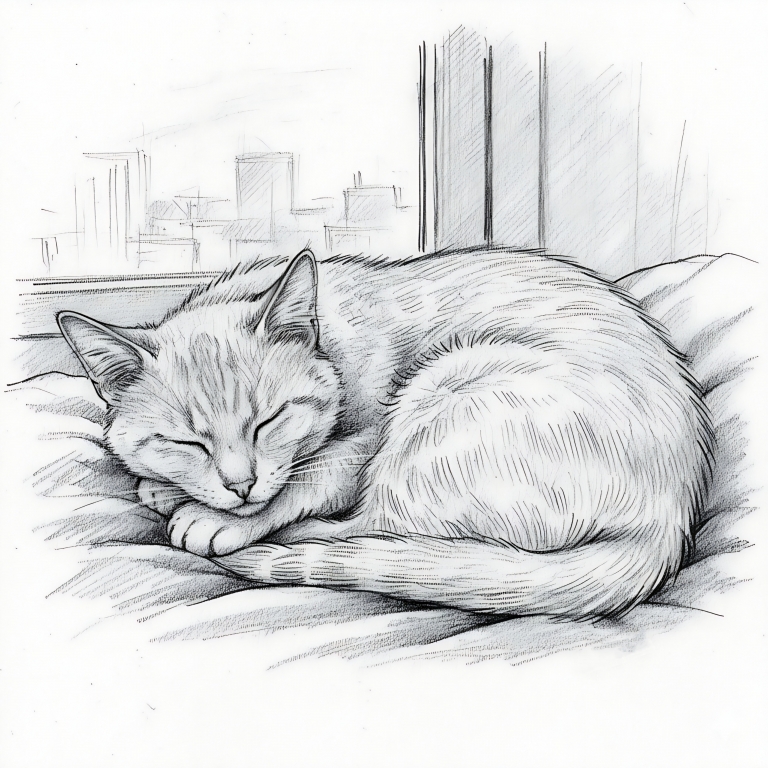 Un dolce gatto che dorme