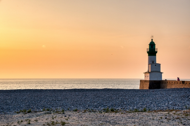 Faro di Le Treport al tramonto
