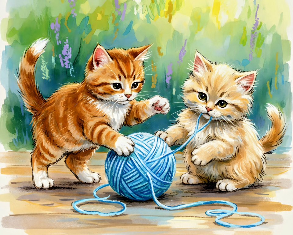 Due gattini che giocano