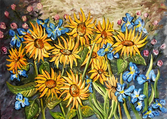 Iris e girasoli