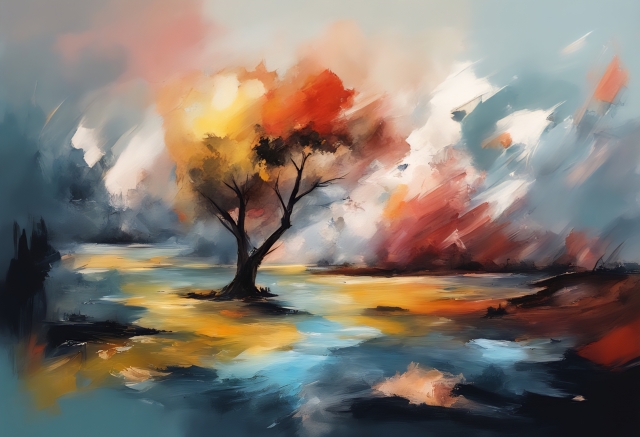 "Albero Solitario nel Riflesso Infuocato" · andy4u71
