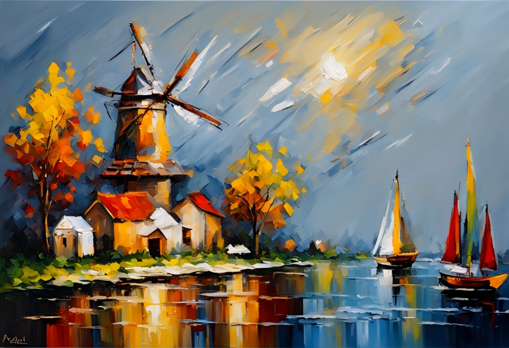 "Mulino Olandese al Tramonto"