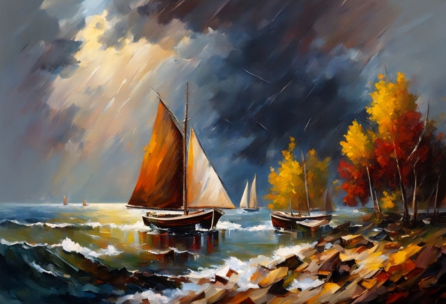 "Vele nella Tempesta Autunnale"