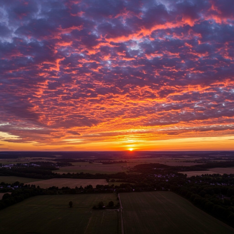 Stunning sunset over the valley