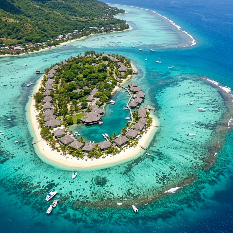 Island and crystal clear sea