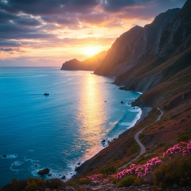 Beautiful sunset over the sea