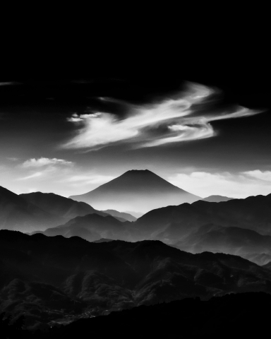 Monte Fuji in Bianco e Nero