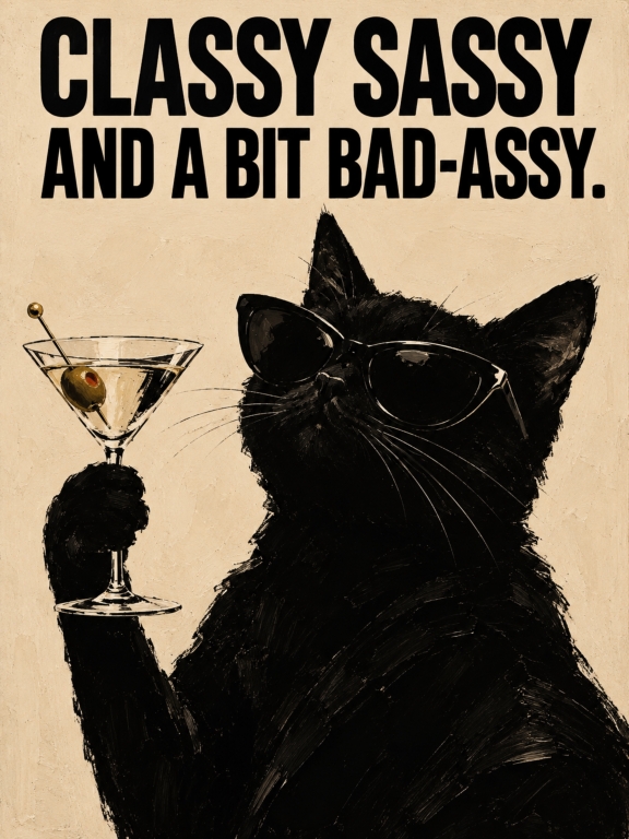 Classy Sassy Black Cat