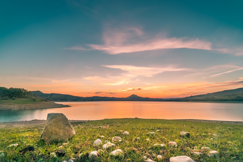 Sicilian Lake Landscape