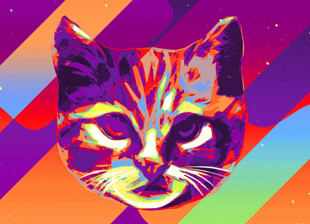 cat pop art design
