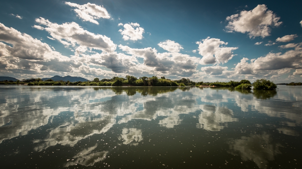 Clouds over Mekong river