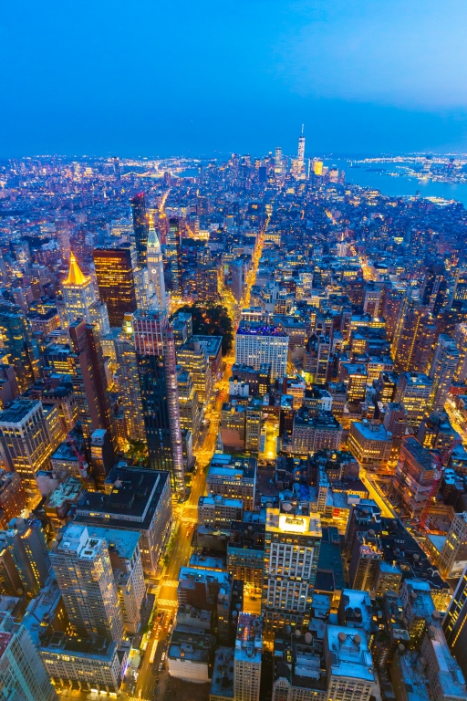Manhattan di sera vista dall'alto - New York