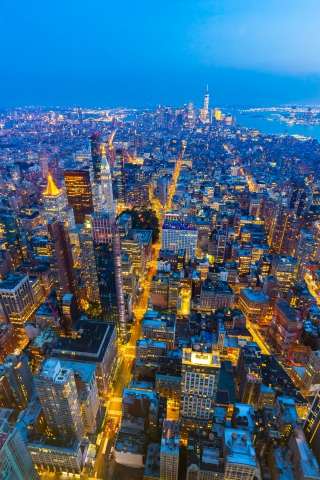 Manhattan di sera vista dall'alto - New York
