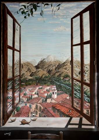 Vista dalla finestra, le montagne