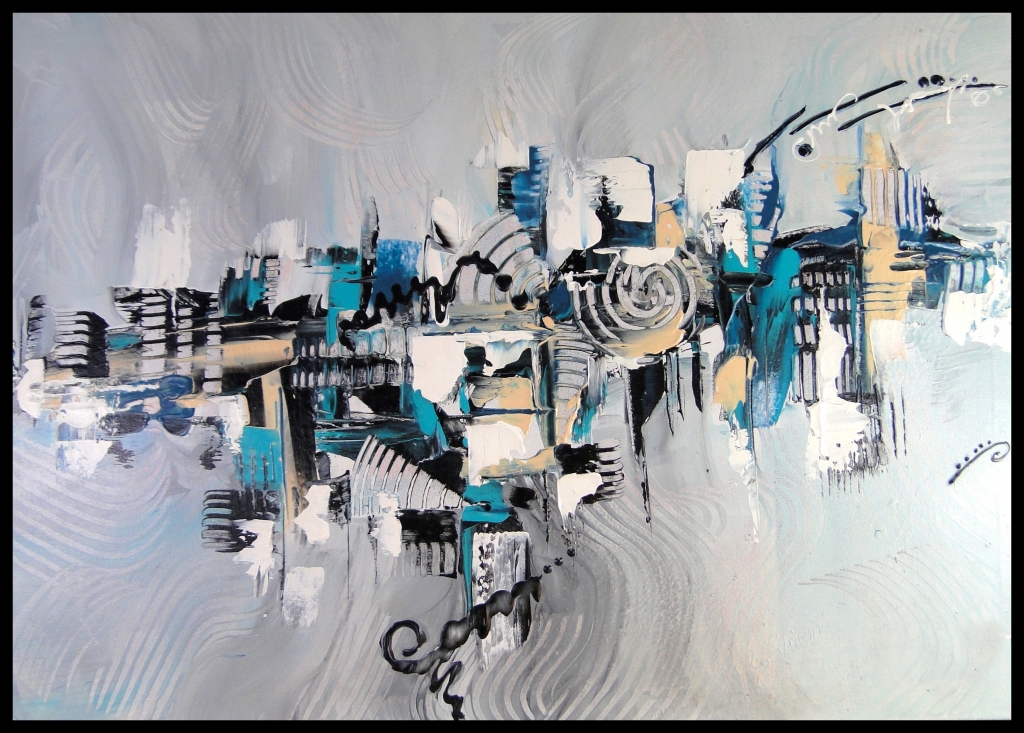 Pittura moderna pittura astratta blu turchese (peinture abstraite