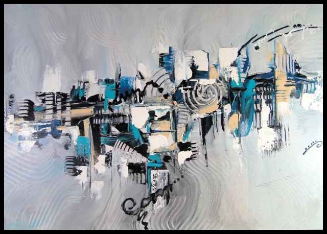 Pittura moderna pittura astratta blu turchese (peinture abstraite