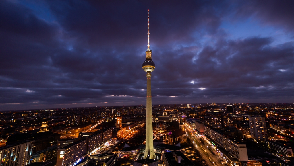 Vista notturna di Berlino