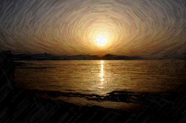 Tramonto spatolato