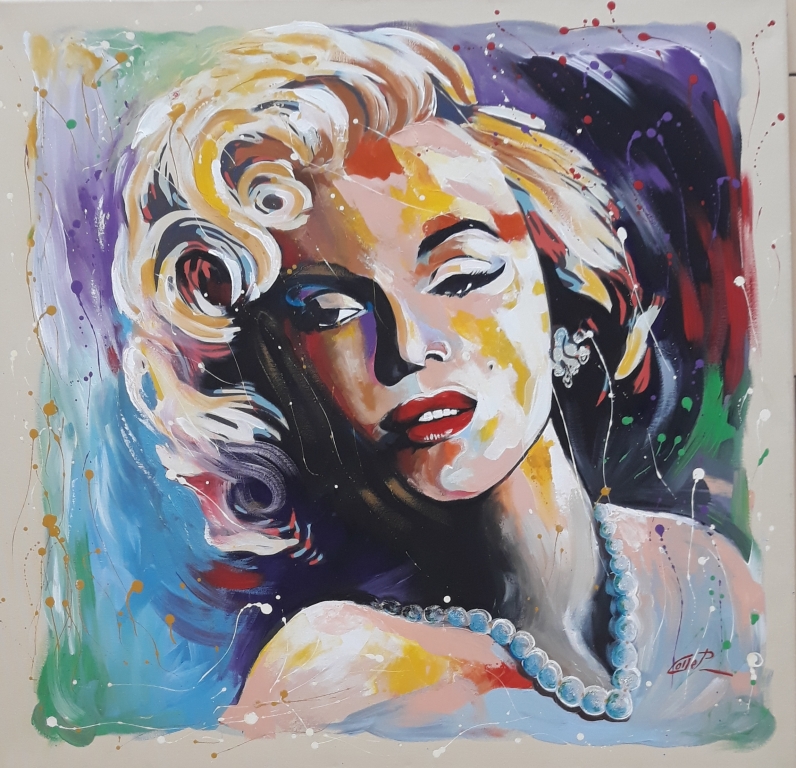 Retouche' su tela di marilyn monroe del m.tro pasquale Colle