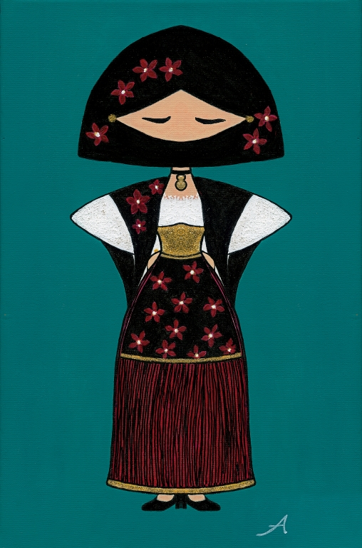 Donnina sarda green and black