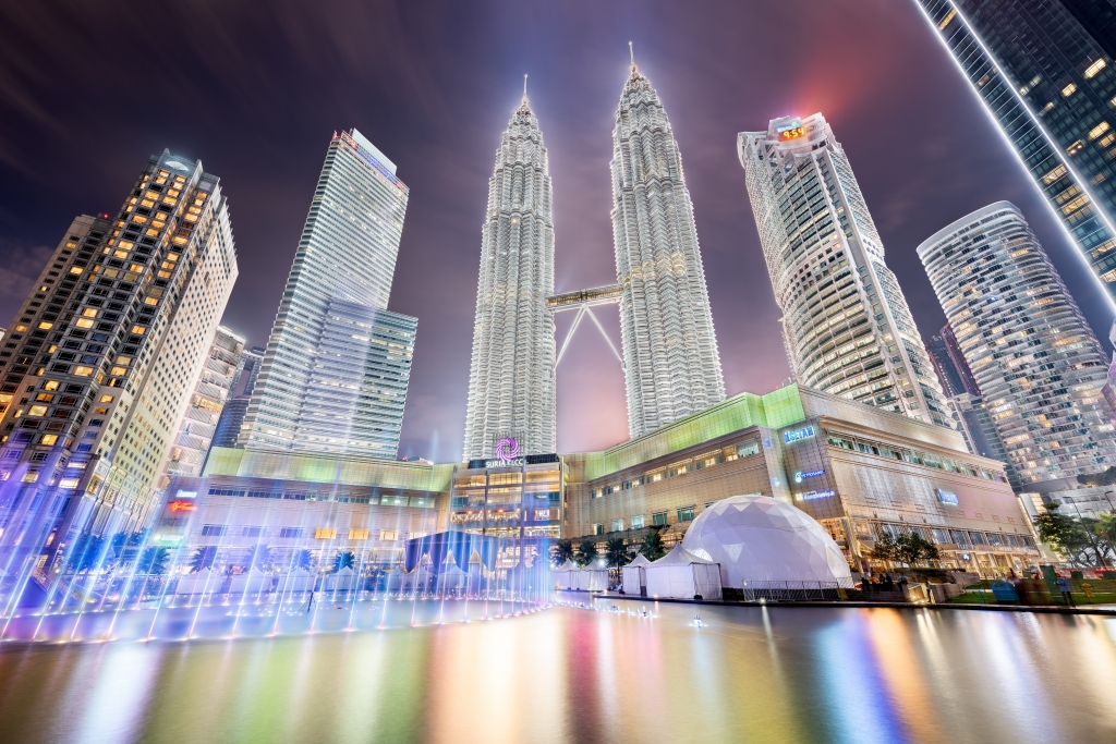 Le torri Petronas a Kuala Lumpur, Malesia
