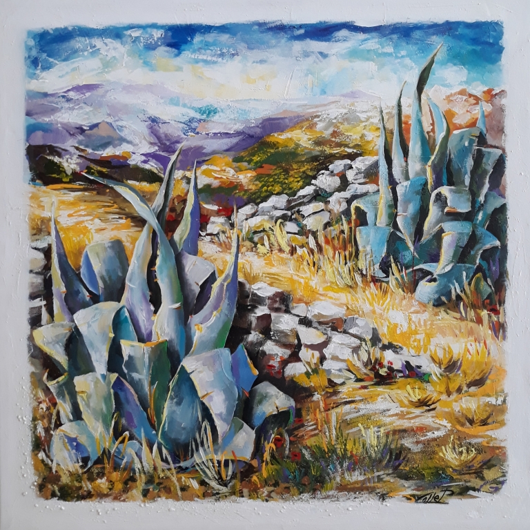 Agave mediterranee..dipinto del M° P.COLLE
