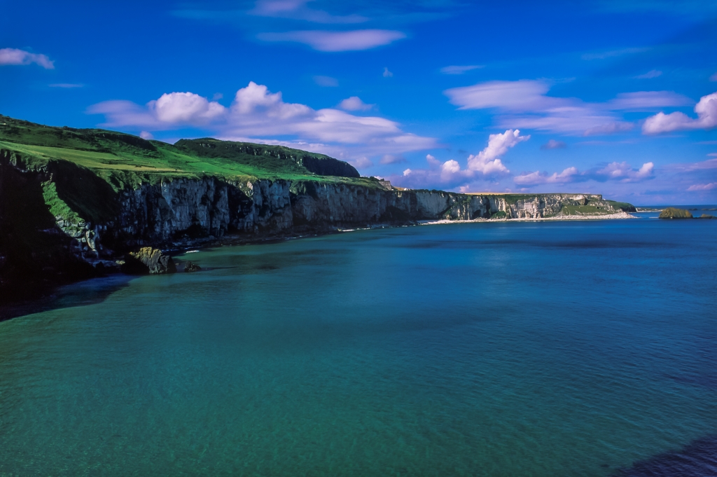 Northern Ireland, panoramic view of the gorgeous Antrim coastline