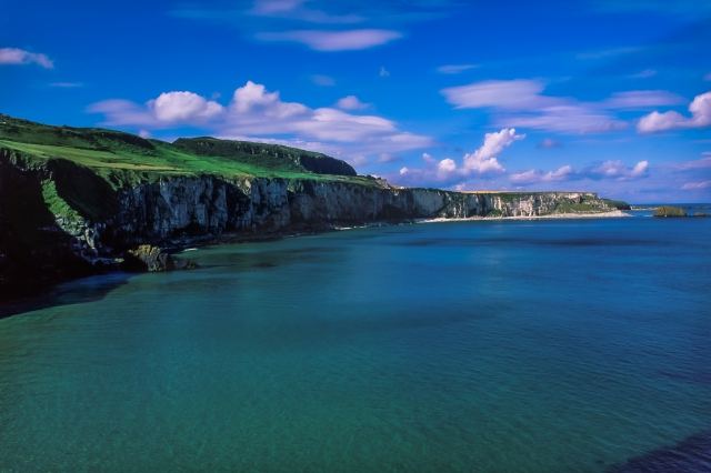 Northern Ireland, panoramic view of the gorgeous Antrim coastline
