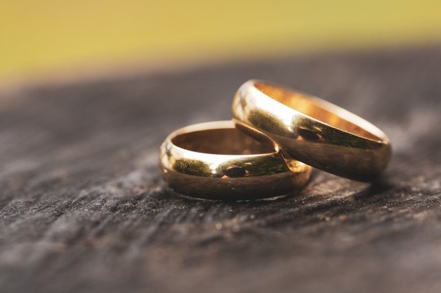 anelli d'oro sopra al tronco