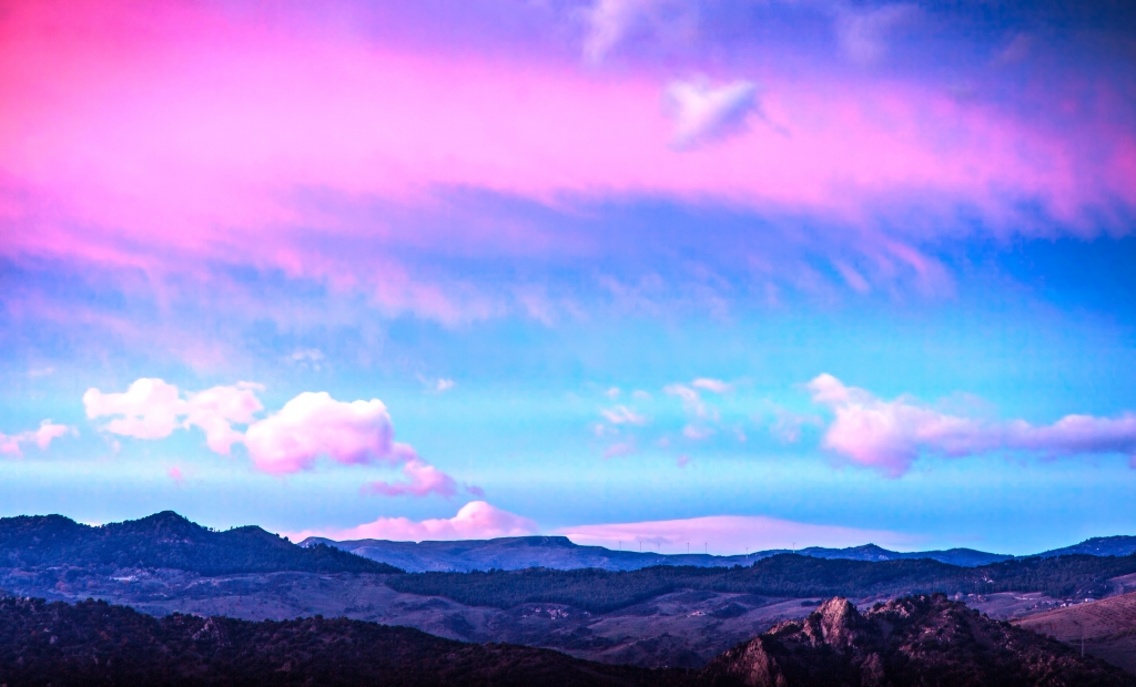 Cielo Siciliano  Rosa e Blu  al tramonto