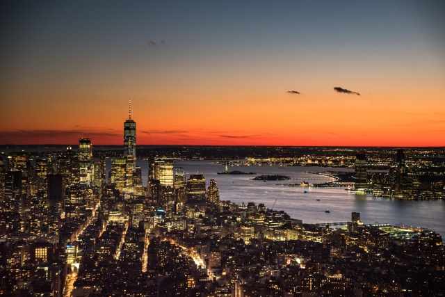 Tramonto su New York visto dall'alto