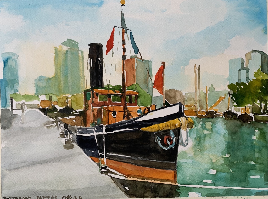 Il porto di Rotterdam in estate
