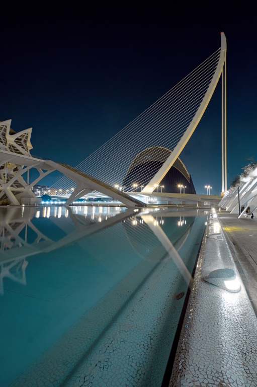 Nightscape with bridge