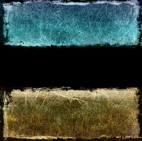 Astratto in blu, nero e seppia