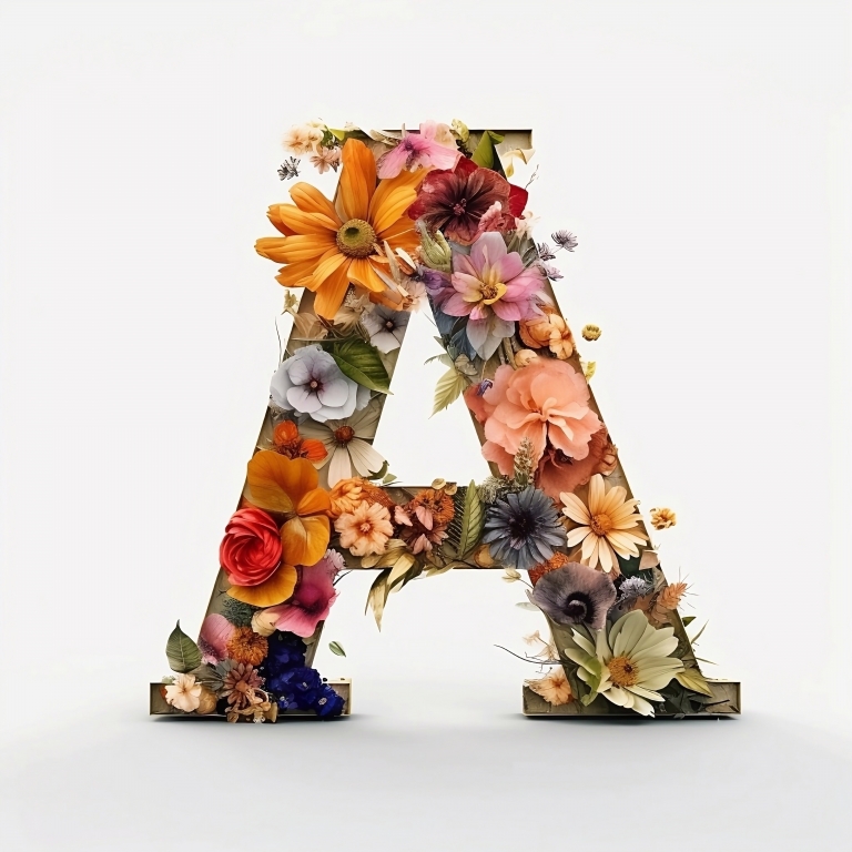 Lettera A floreale