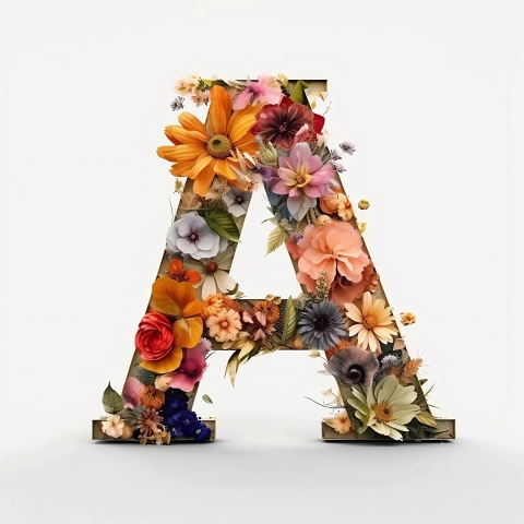 Lettera A floreale