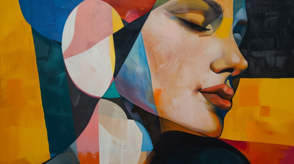 Woman in Abstract Art