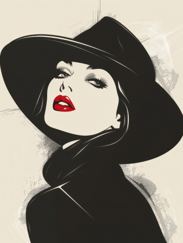 a beauty illustration representing a mysterious modern perfect wo