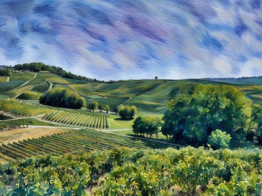 Vigneti Ondulati Sotto un Cielo d'Estate