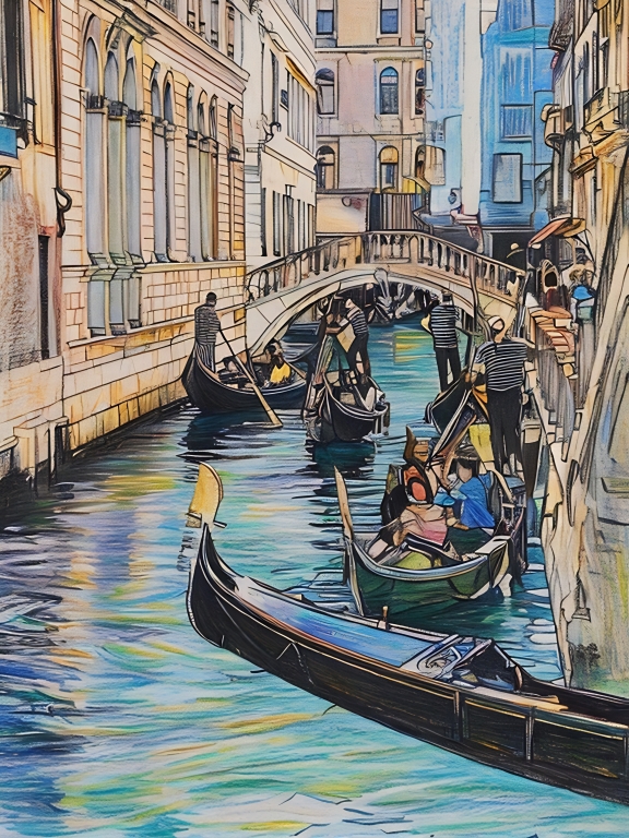 Gondole Veneziane sui Canali Sereni