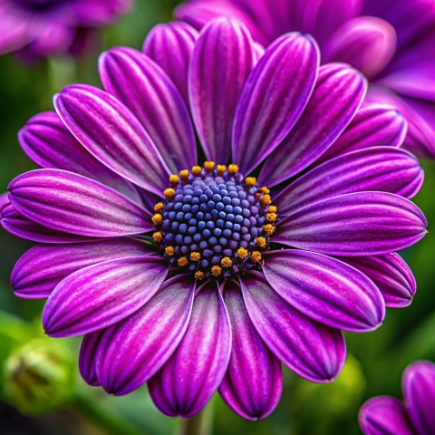 Close up of a purple flower