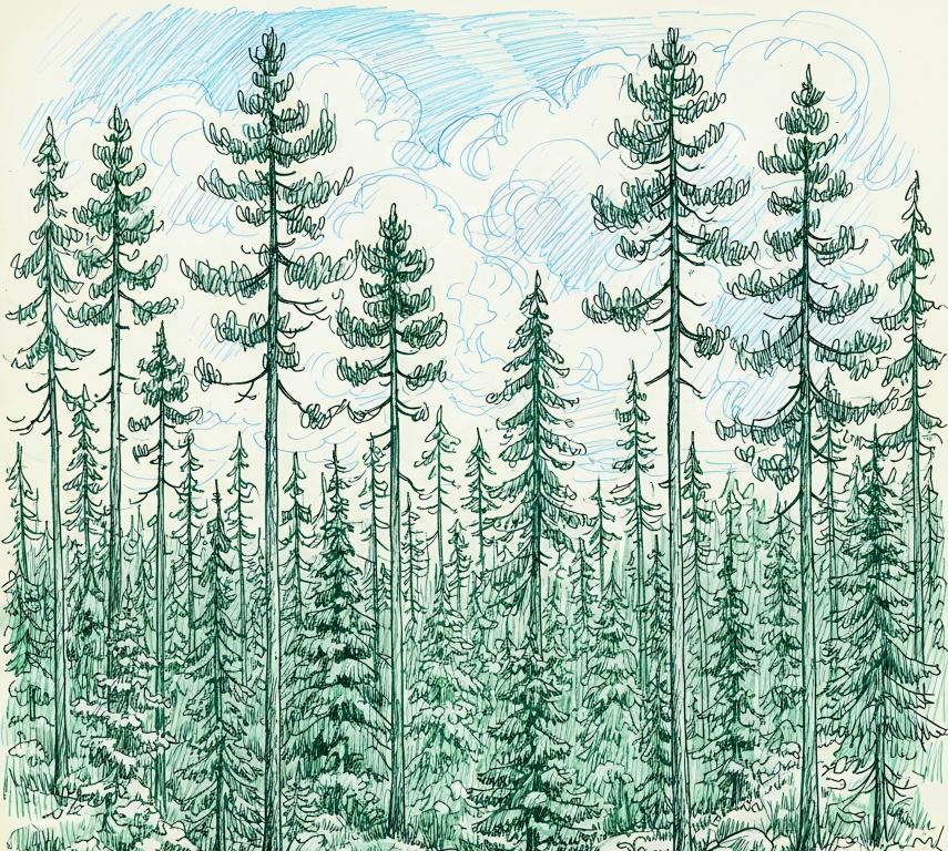 Panorama nel bosco