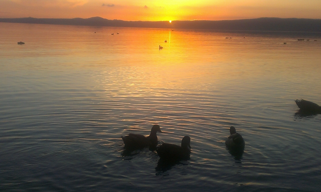 Tramonto nel lago di Bolsena.