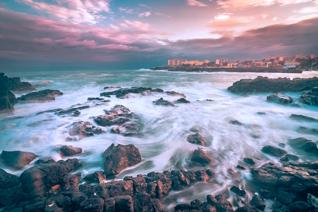 Rough sea in sicily
