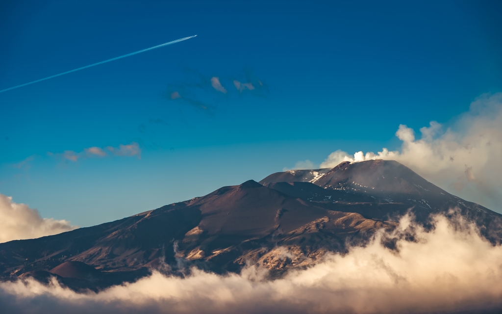 Etna Volcano and clouds