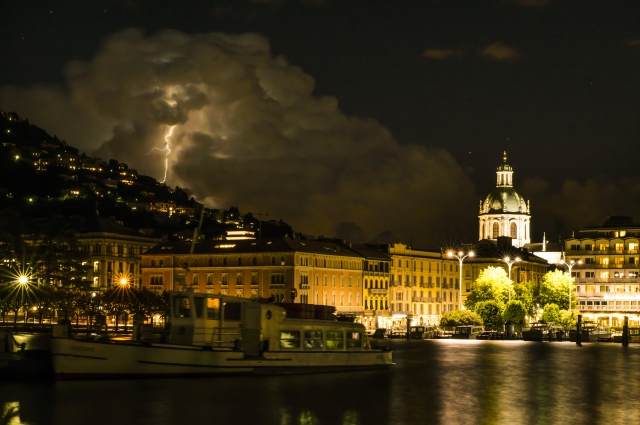 Como by night - Temporale su Como, di notte.