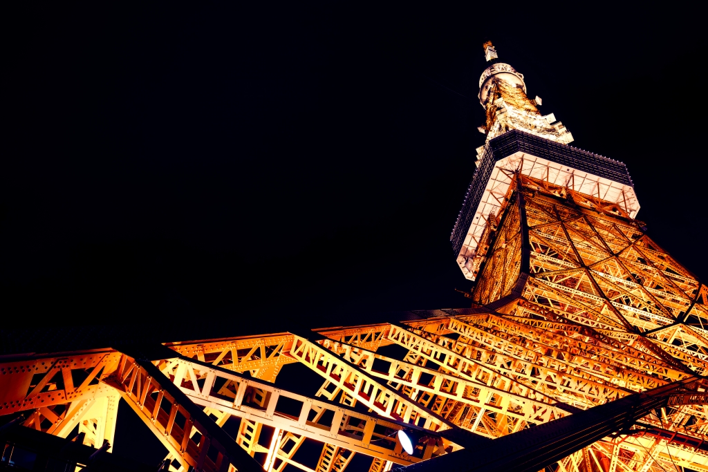 La Tokyo Tower risplende nella notte