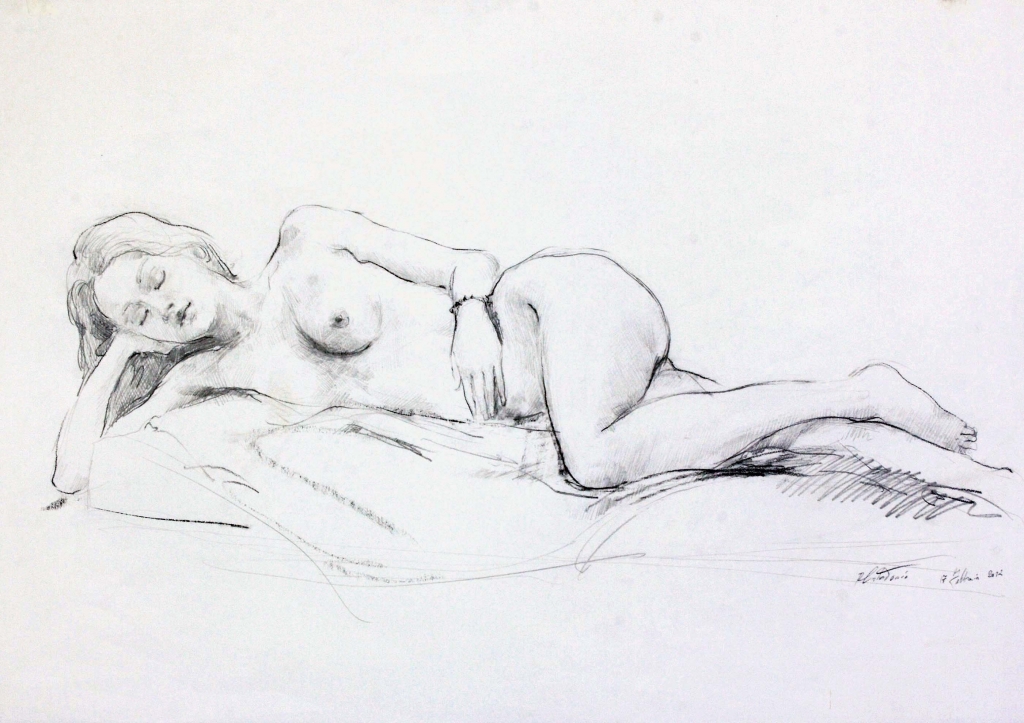 Modella, matita su carta, cm. 70 x 50, anno 2012